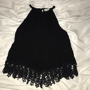 Black blouse with lace